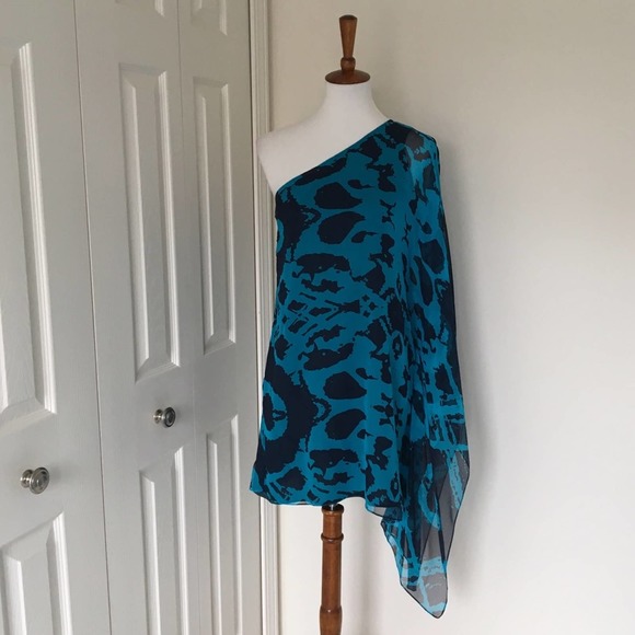 JAYGODFREY Dresses & Skirts - Jay Godfrey Blue Duvall One Shoulder Kimono Dress, size 10 NWOT